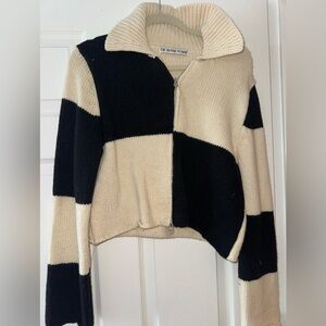 De Base Kate Merino Wool Double Zip Up Knit Cardigan